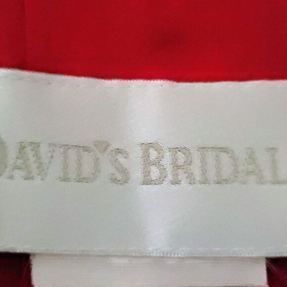 Formal Red Strapless Sweetheart Flowy Long Maxi Dress David's Bridal - Picture 9 of 10